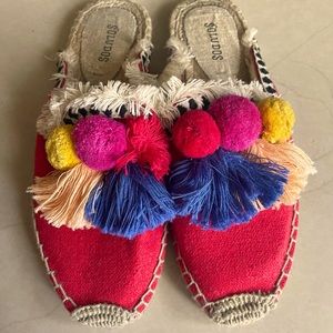 Soludos x Jason Polan Canvas Whipstitch Trim Slides